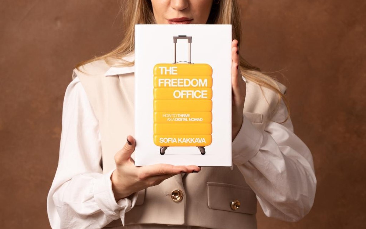 Sofia Kakkava holding The Freedom Office