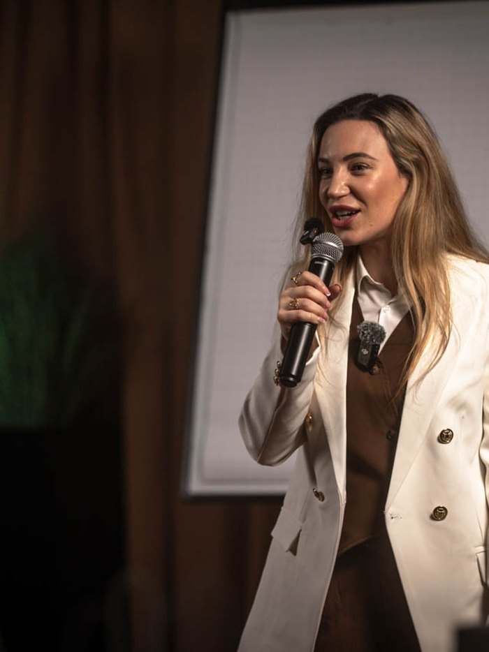 Sofia Kakkava delivering a keynote